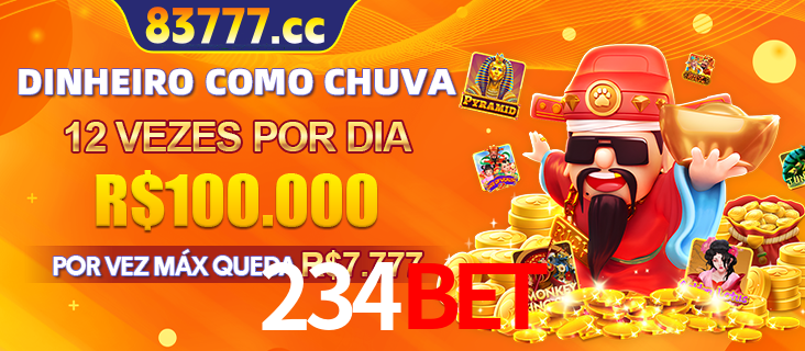 Banner do programa de recompensas Recomende para amigos do 234BET, detalhando os bônus por convidar amigos, com prêmios que chegam a R$288.888.