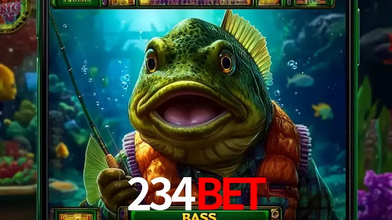 Personagem de peixe pescador do popular jogo de slot com tema de pescaria, uma das emocionantes opções de caça-níqueis para jogar e ganhar no cassino 234BET.